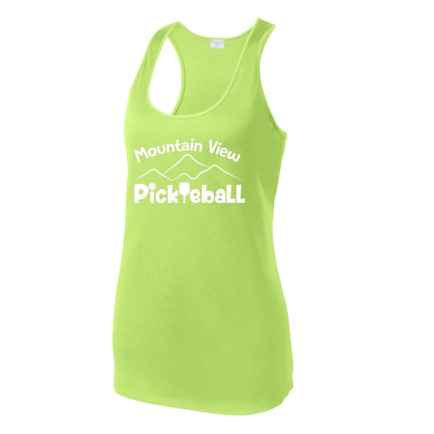 Mountain View Pickleball Club | Women's Racerback Pickleball Tank | 100% Polyester