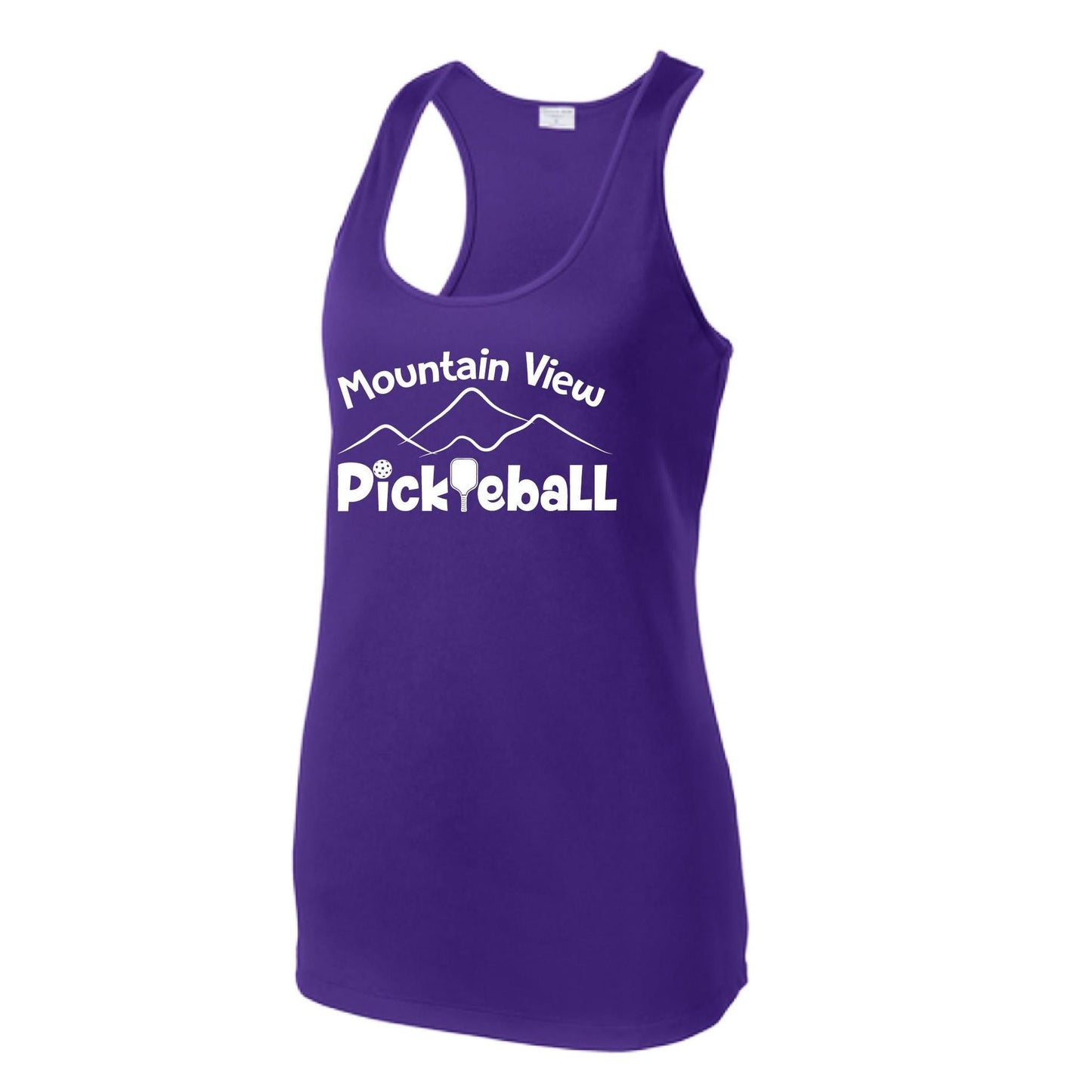 Mountain View Pickleball Club | Women's Racerback Pickleball Tank | 100% Polyester