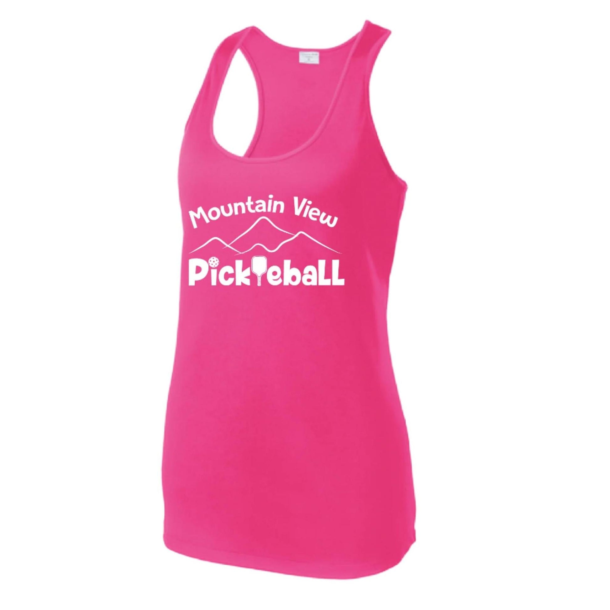 Mountain View Pickleball Club | Women's Racerback Pickleball Tank | 100% Polyester