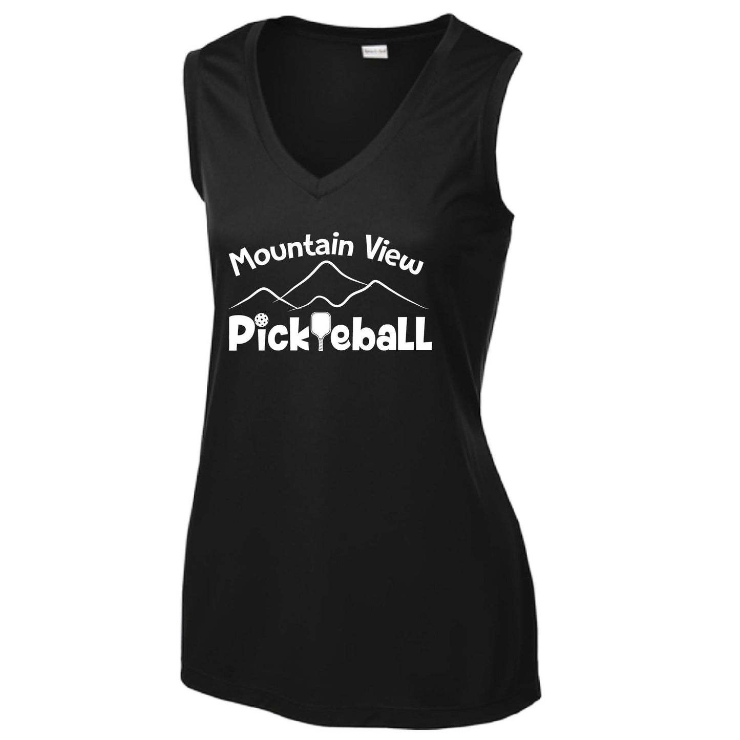Mountain View Pickleball Club | Women’s Sleeveless Athletic Performance T-Shirt | 100% Polyester