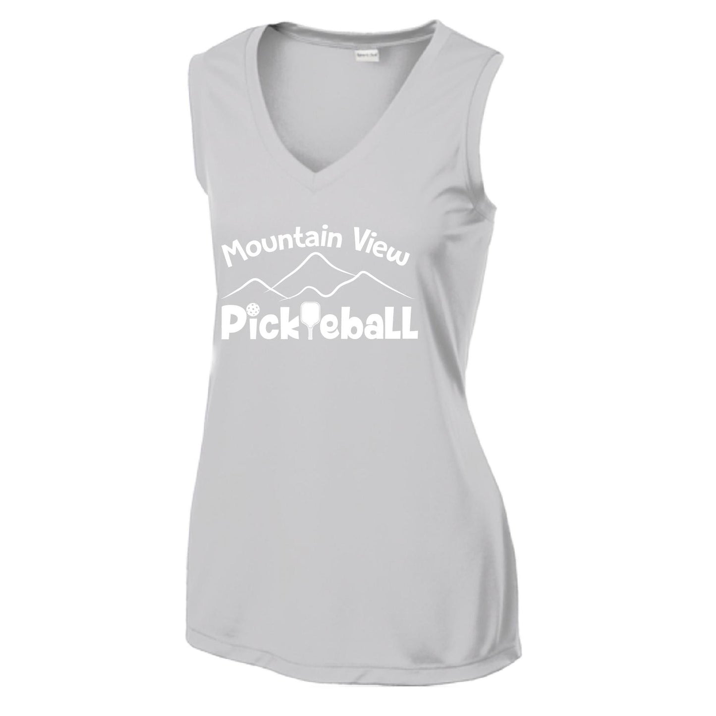 Mountain View Pickleball Club | Women’s Sleeveless Athletic Performance T-Shirt | 100% Polyester