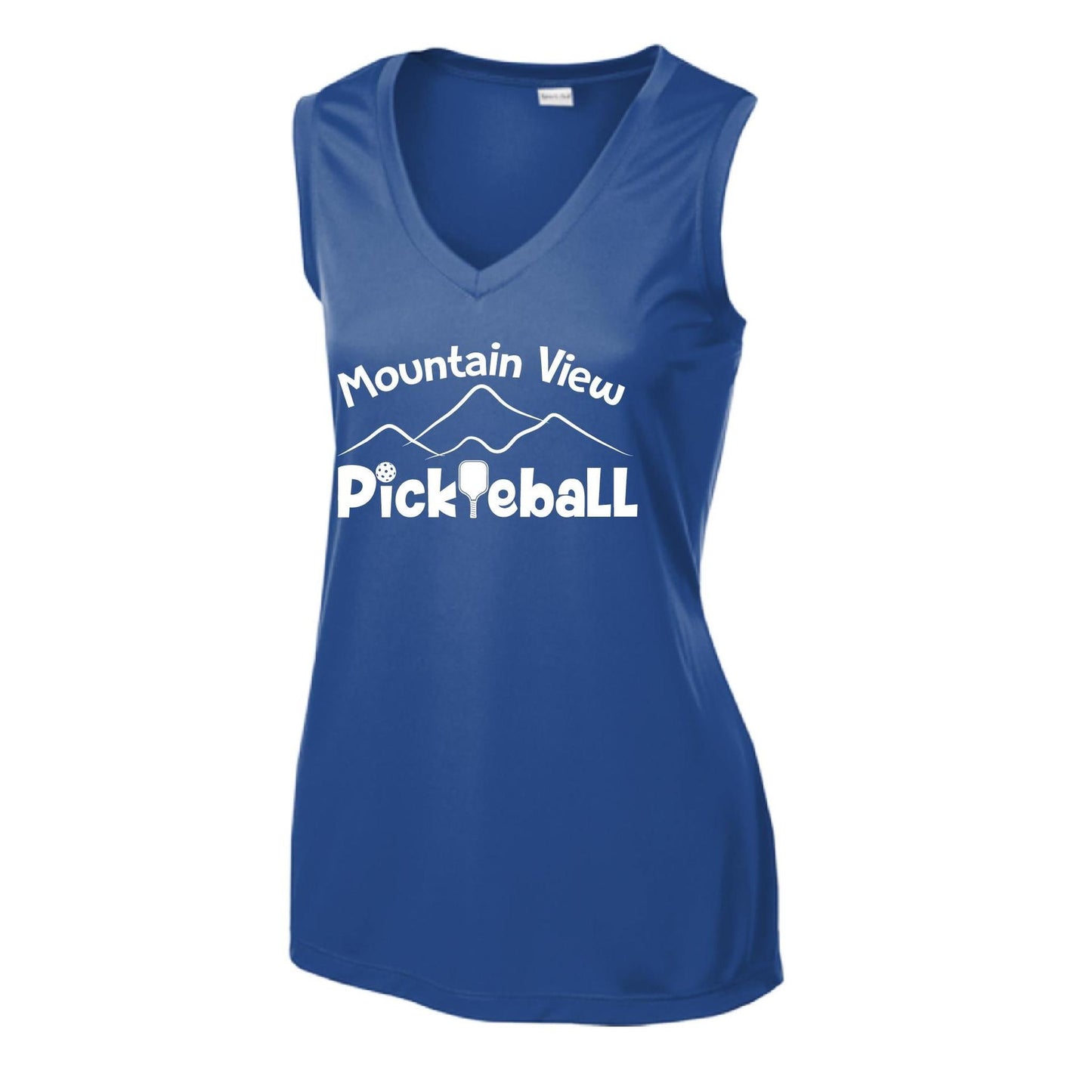Mountain View Pickleball Club | Women’s Sleeveless Athletic Performance T-Shirt | 100% Polyester