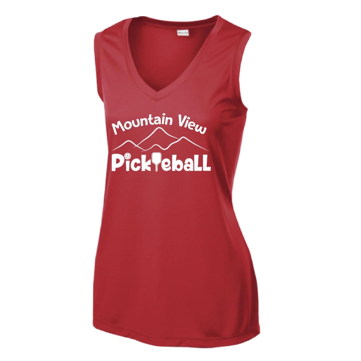 Mountain View Pickleball Club | Women’s Sleeveless Athletic Performance T-Shirt | 100% Polyester