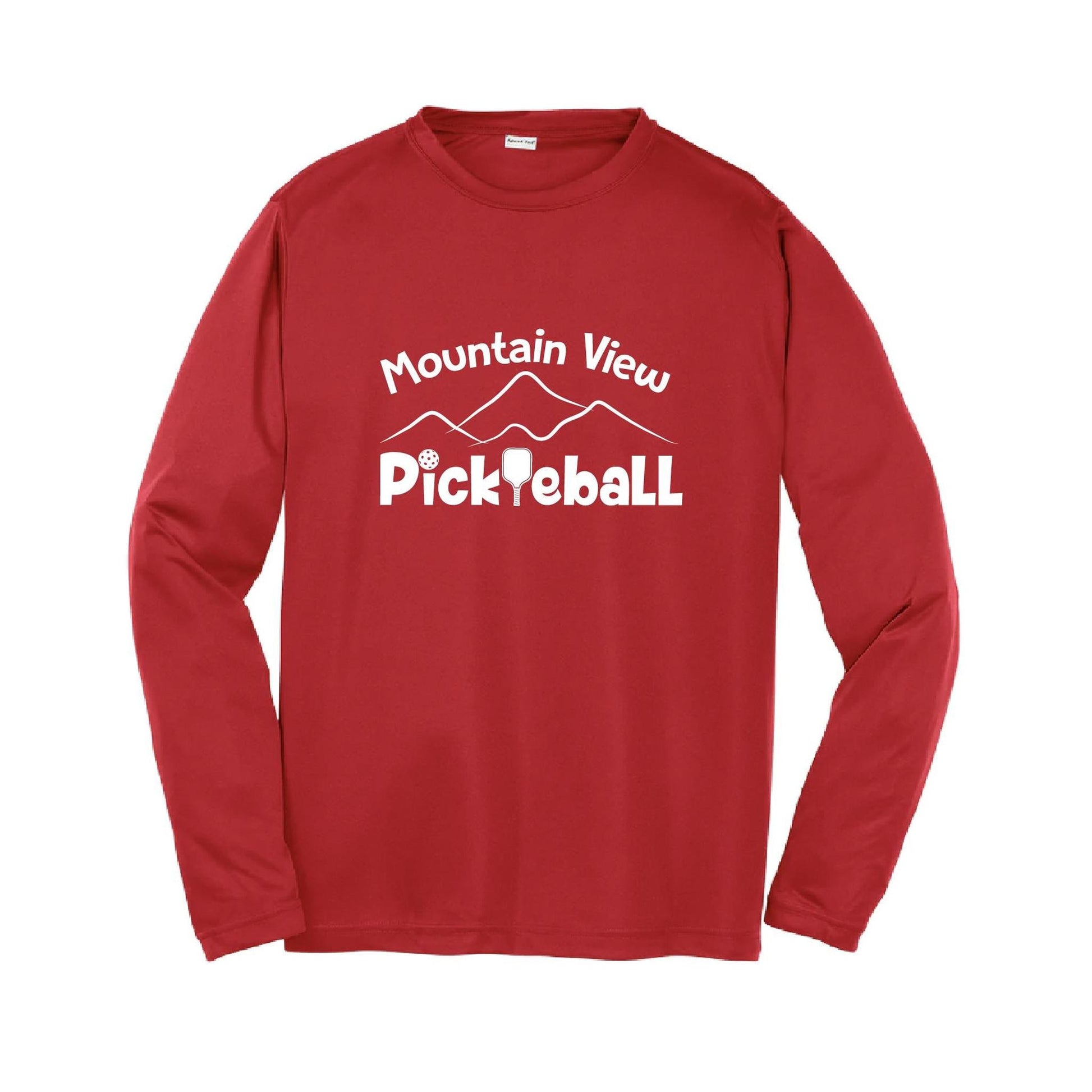 Mountain View Pickleball Club | Youth Long Sleeve Pickleball Performance T-Shirts | 100% Polyester