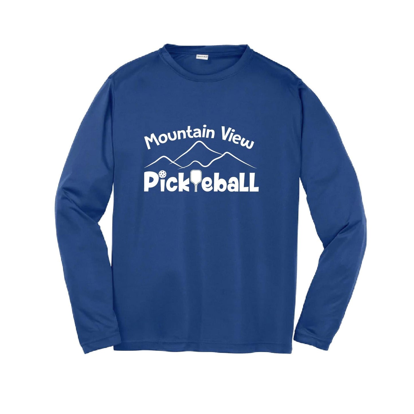 Mountain View Pickleball Club | Youth Long Sleeve Pickleball Performance T-Shirts | 100% Polyester