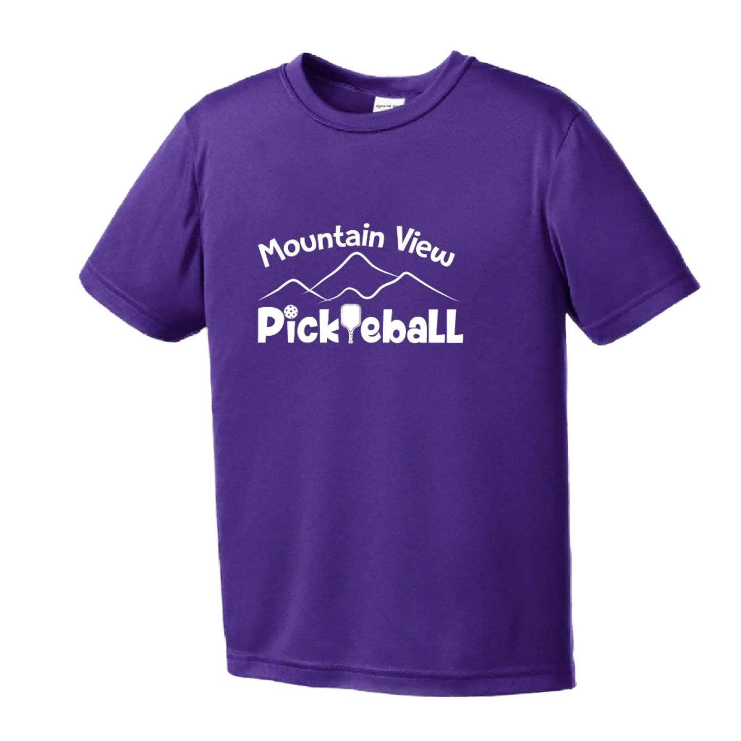Mountain View Pickleball Club | Youth Short Sleeve Pickleball Performance T-Shirts | 100% Polyester