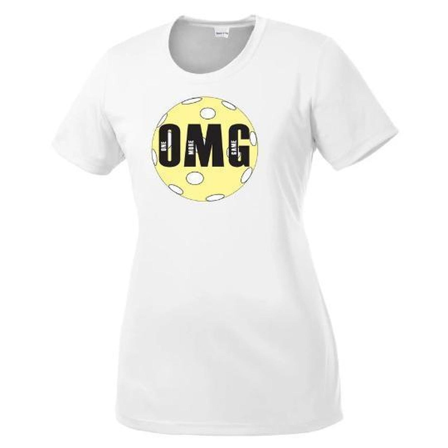 OMG (One More Game) | Clearance Women’s Short Sleeve Crewneck Pickleball Performance T-Shirts | 100% Polyester