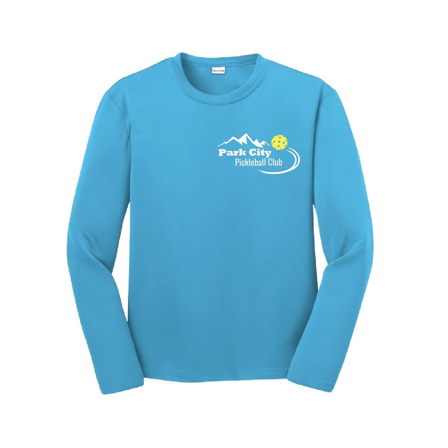 Park City Pickleball Club (White Words) | Youth Long Sleeve Pickleball Performance T-Shirts | 100% Polyester
