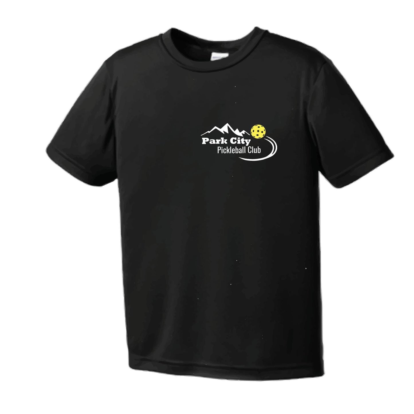 Park City Pickleball Club (White Words) | Youth Short Sleeve Pickleball Performance T-Shirts | 100% Polyester
