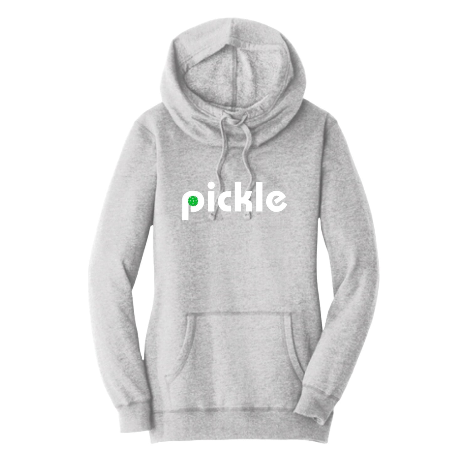 Pickle (Customizable) | Women’s Cowl-Neck Hoodie Pickleball Sweatshirt | 55% Cotton 45% Poly Fleece