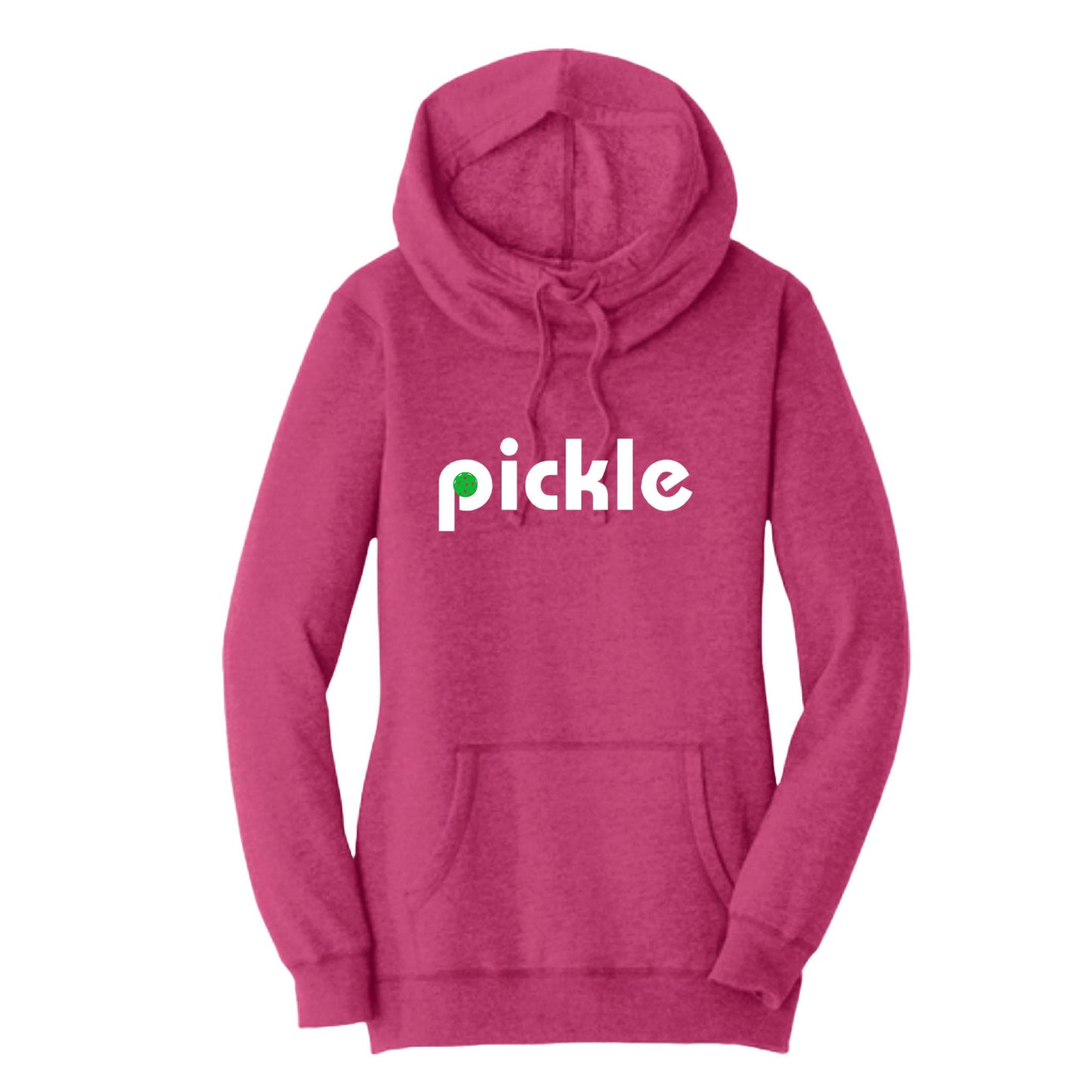 Pickle (Customizable) | Women’s Cowl-Neck Hoodie Pickleball Sweatshirt | 55% Cotton 45% Poly Fleece