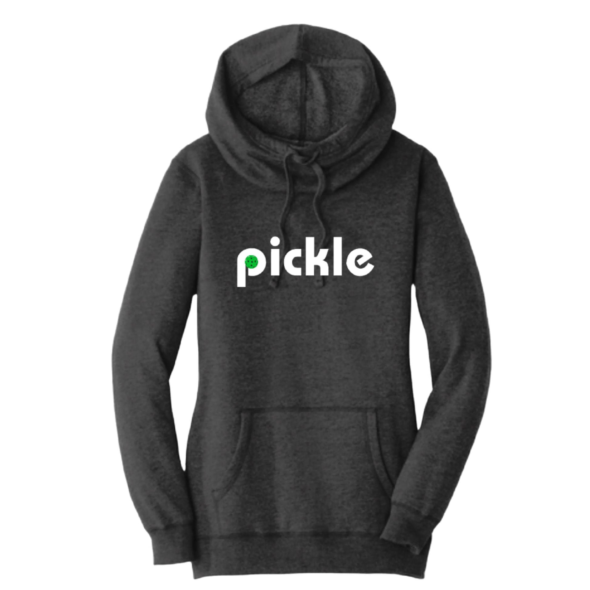 Pickle (Customizable) | Women’s Cowl-Neck Hoodie Pickleball Sweatshirt | 55% Cotton 45% Poly Fleece