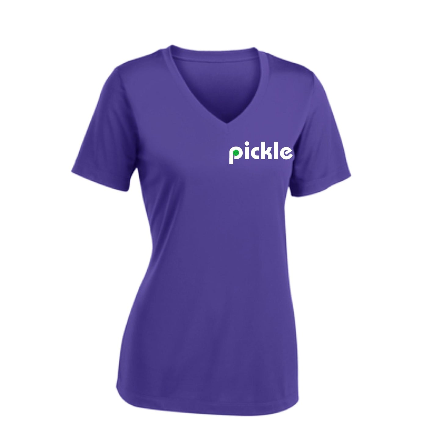Pickle (Customizable) | Women's Short Sleeve V-Neck Pickleball Performance T-Shirts | 100% Polyester