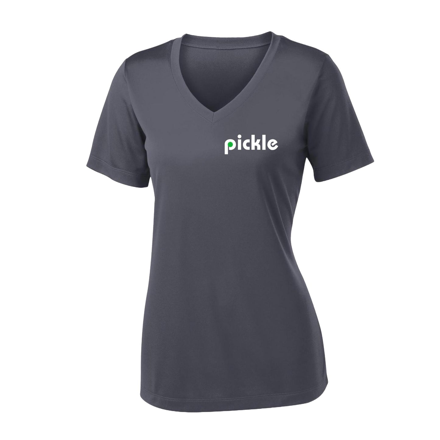 Pickle (Customizable) | Women's Short Sleeve V-Neck Pickleball Performance T-Shirts | 100% Polyester