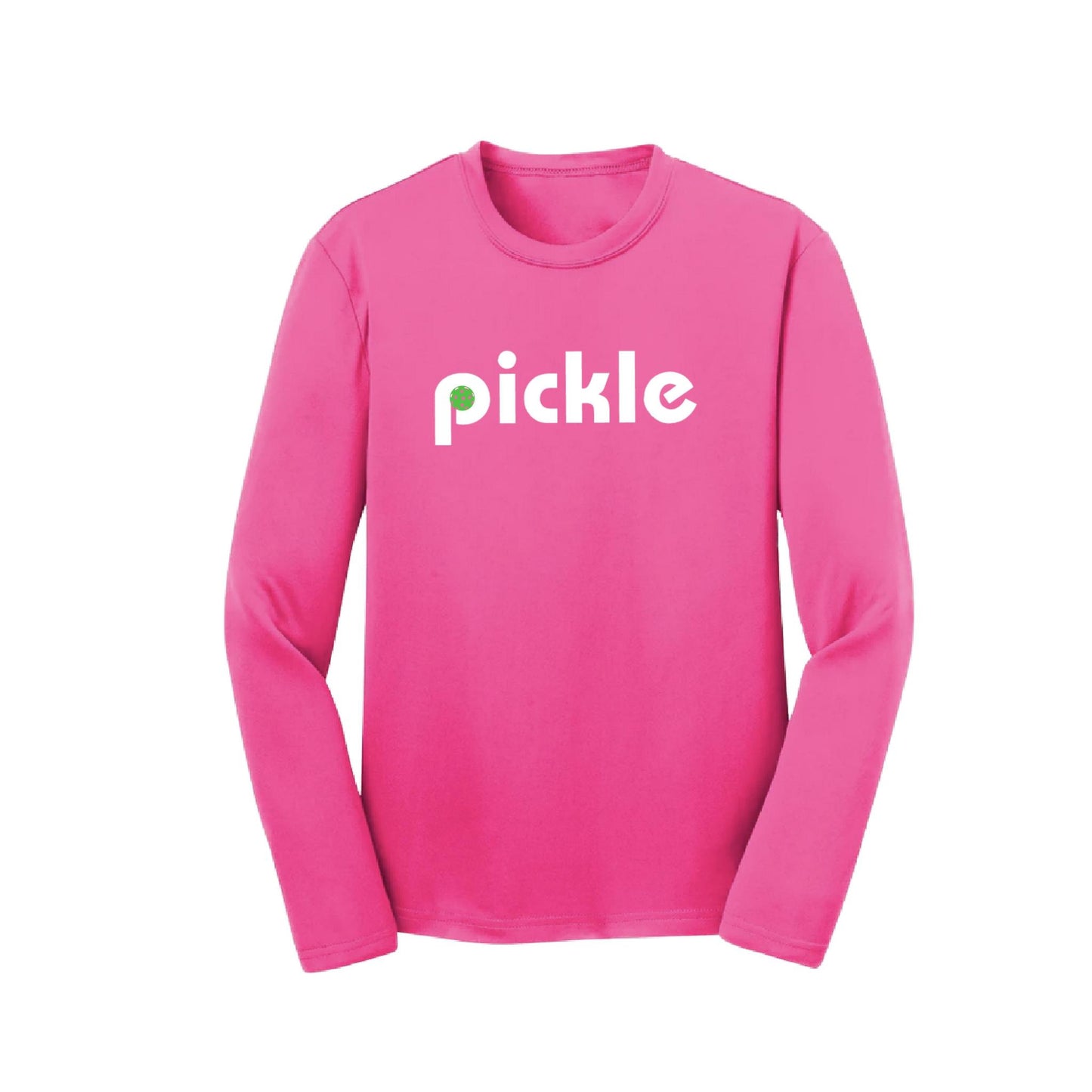 Pickle (Customizable) | Youth Long Sleeve Pickleball Performance T-Shirts | 100% Polyester