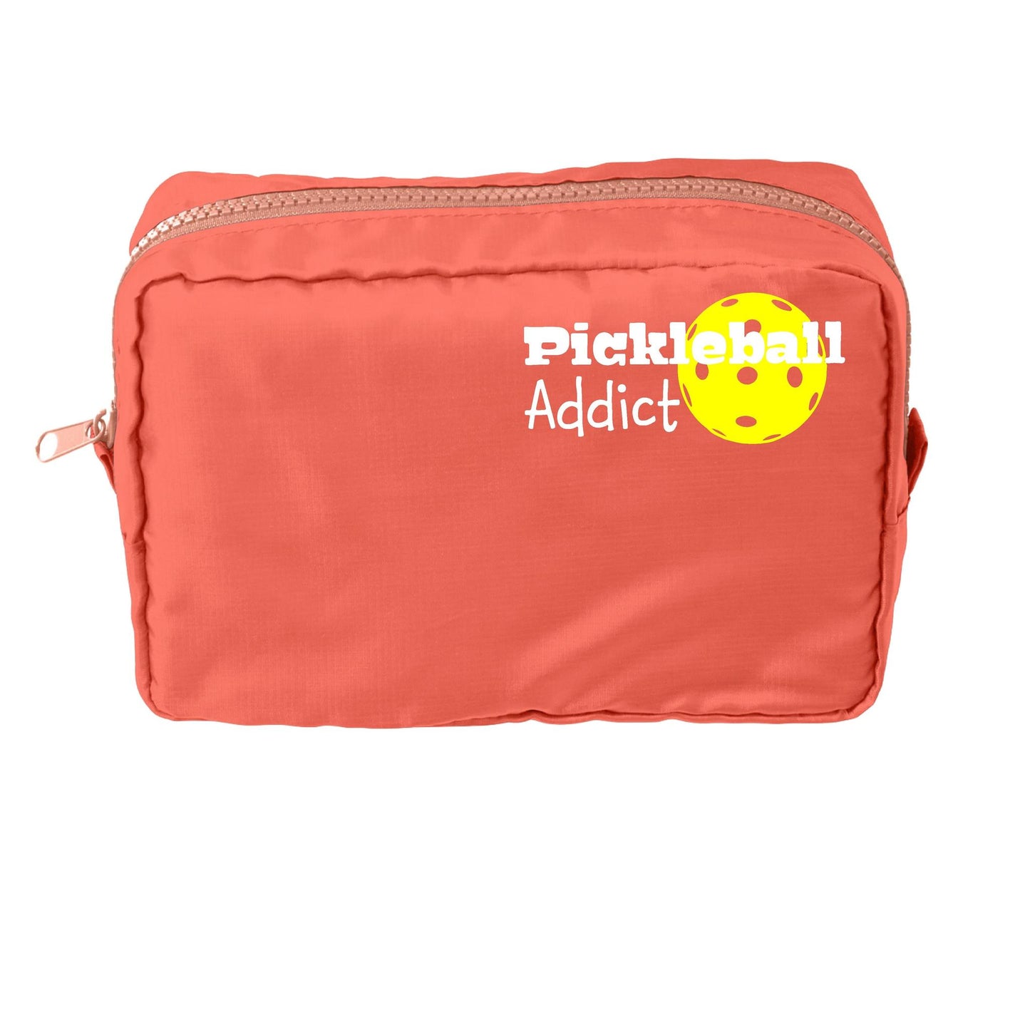 Pickleball Addict | Pickleball Dimensional Cosmetic Pouch Bag | Small Size Court Dimensional Bag