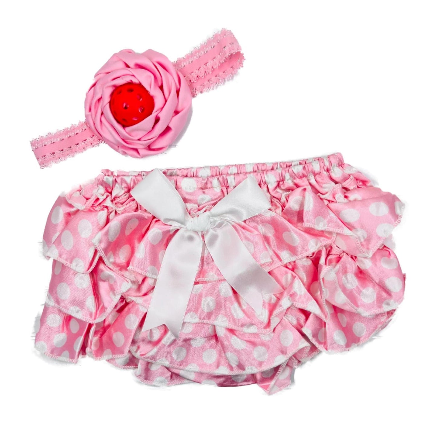 Pickleball Baby Headband And Pink Bloomer Set | Infant Pickleball Gift
