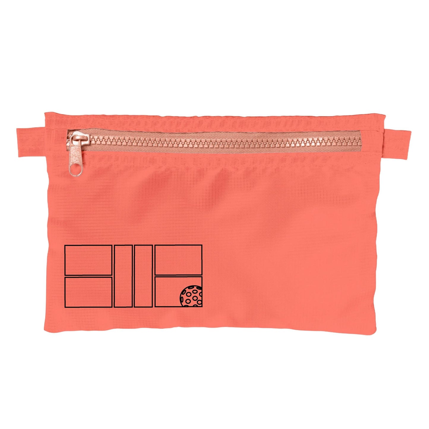 Pickleball Court (Black) | Pickleball Cosmetic Stash Pouch Bag | Small Size Court Stash Bag