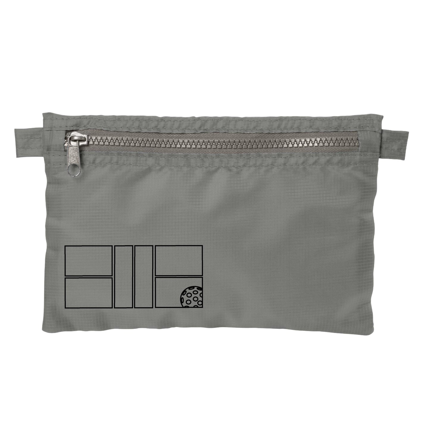 Pickleball Court (Black) | Pickleball Cosmetic Stash Pouch Bag | Small Size Court Stash Bag