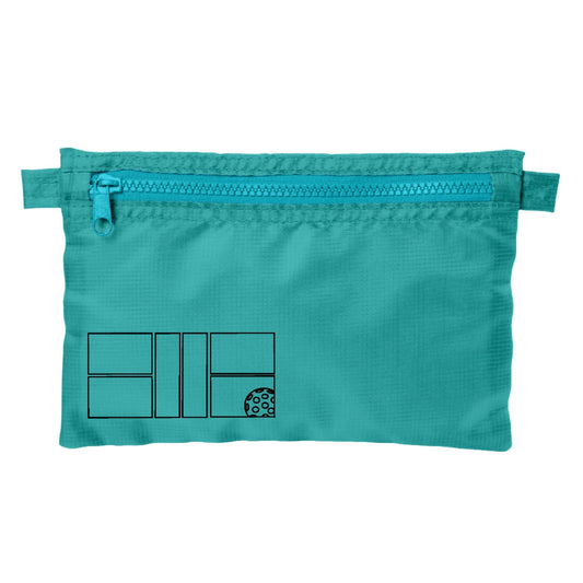 Pickleball Court (Black) | Pickleball Cosmetic Stash Pouch Bag | Small Size Court Stash Bag