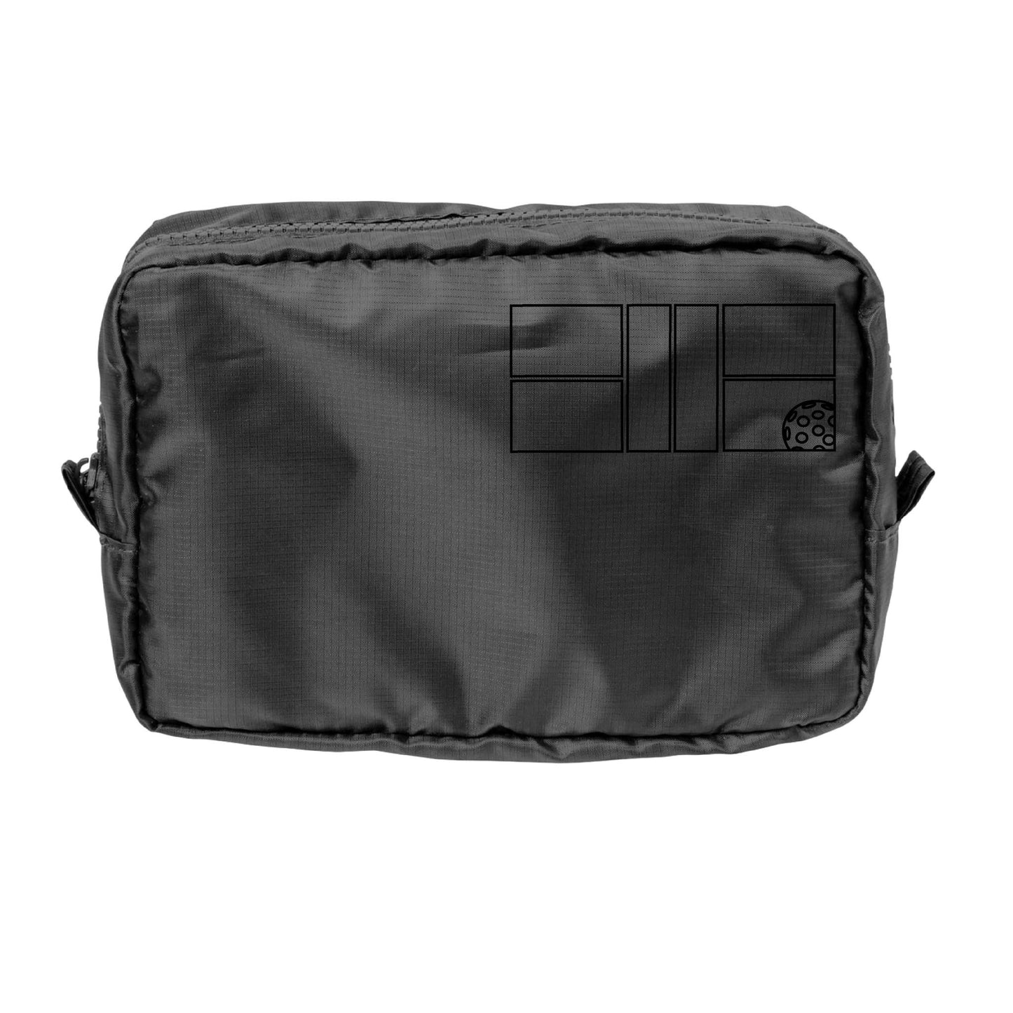 Pickleball Court (Black) | Pickleball Dimensional Cosmetic Pouch Bag | Small Size Court Dimensional Bag