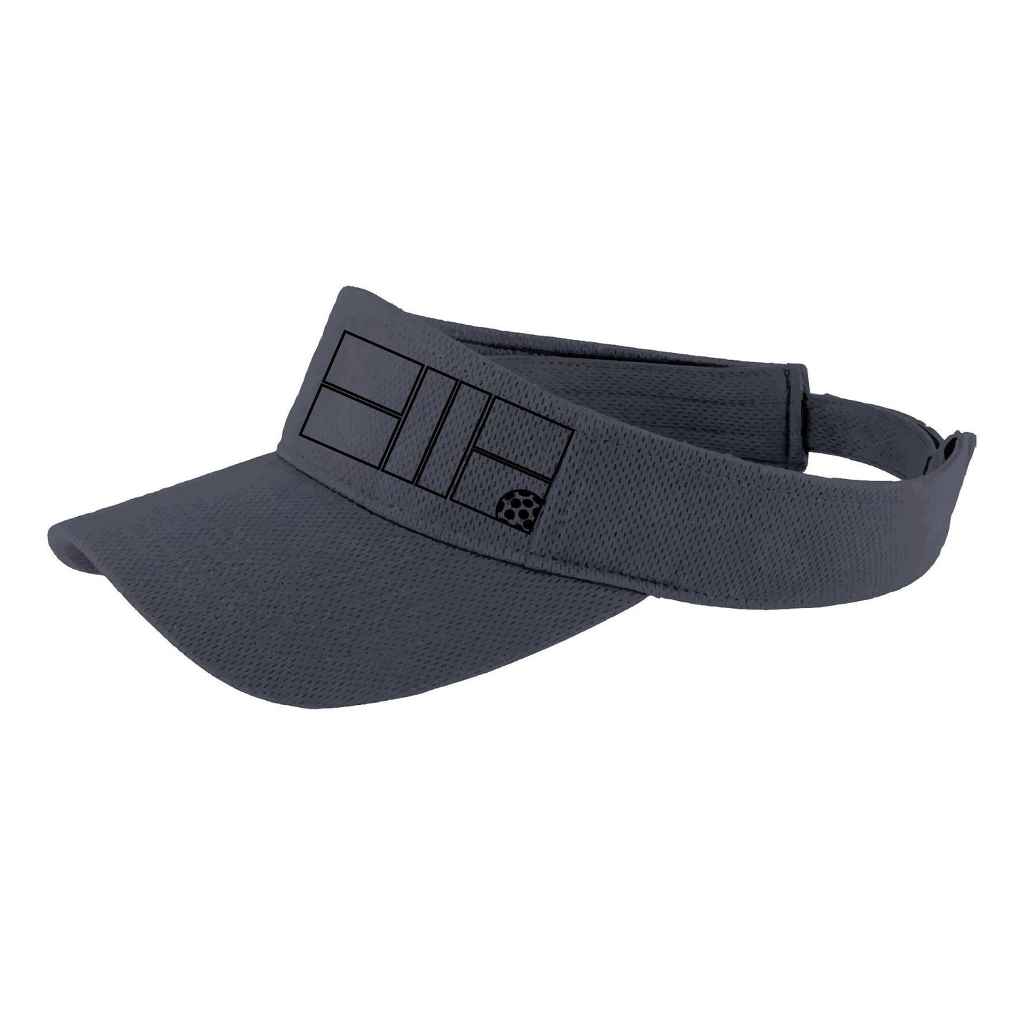 Pickleball Court (Black) | Pickleball Visors | Moisture Wicking 100% Polyester