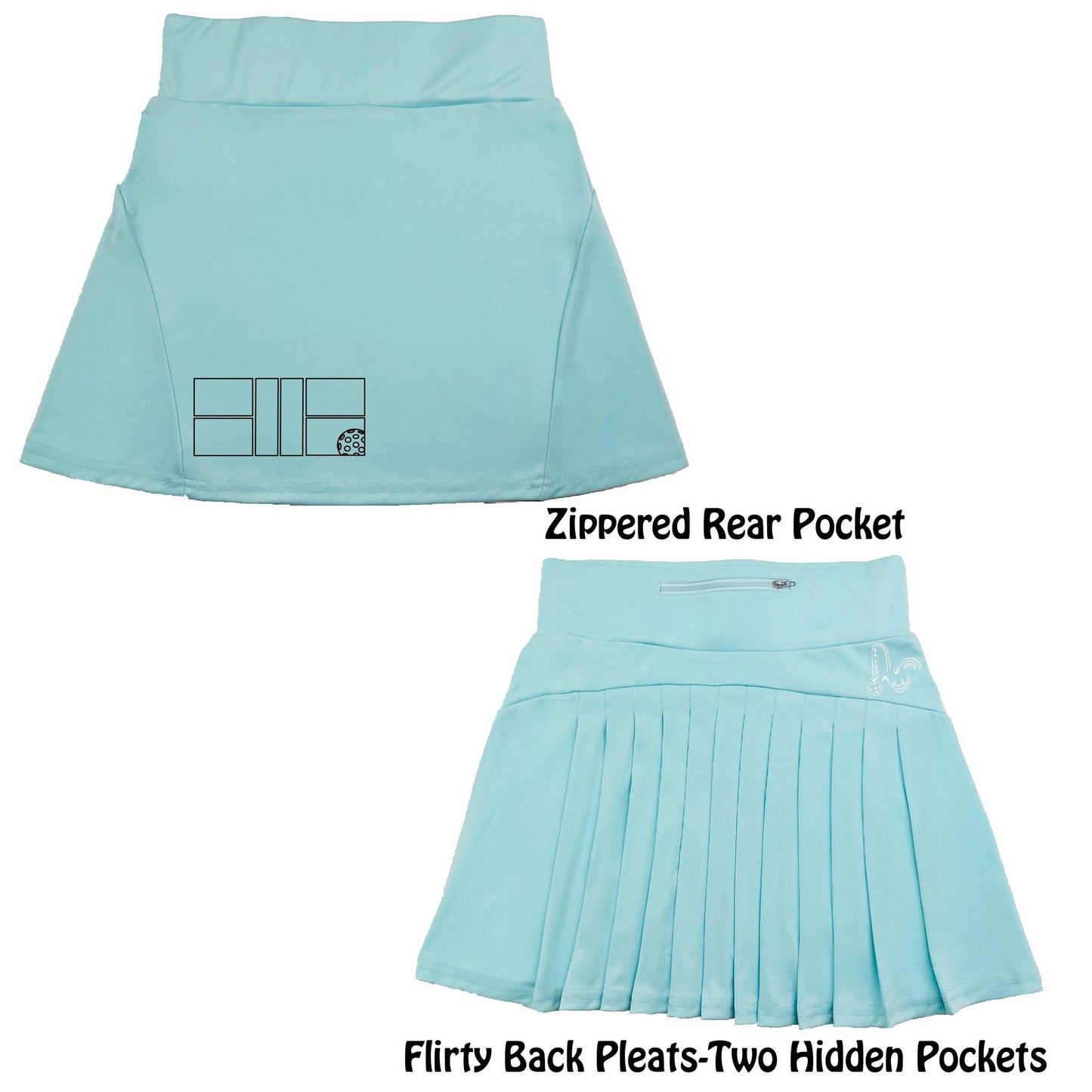 Pickleball Court (Black) | Women's Flirty Pickleball Skort