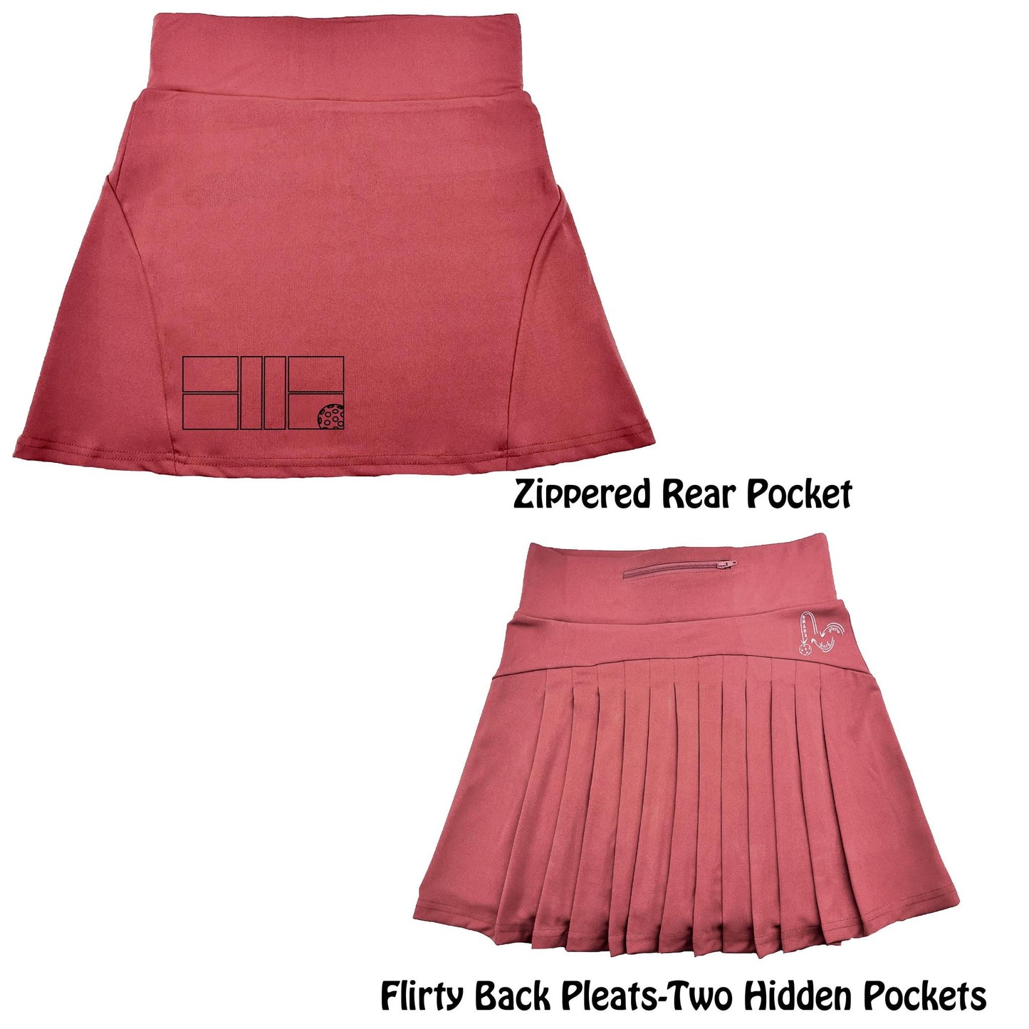 Pickleball Court (Black) | Women's Flirty Pickleball Skort