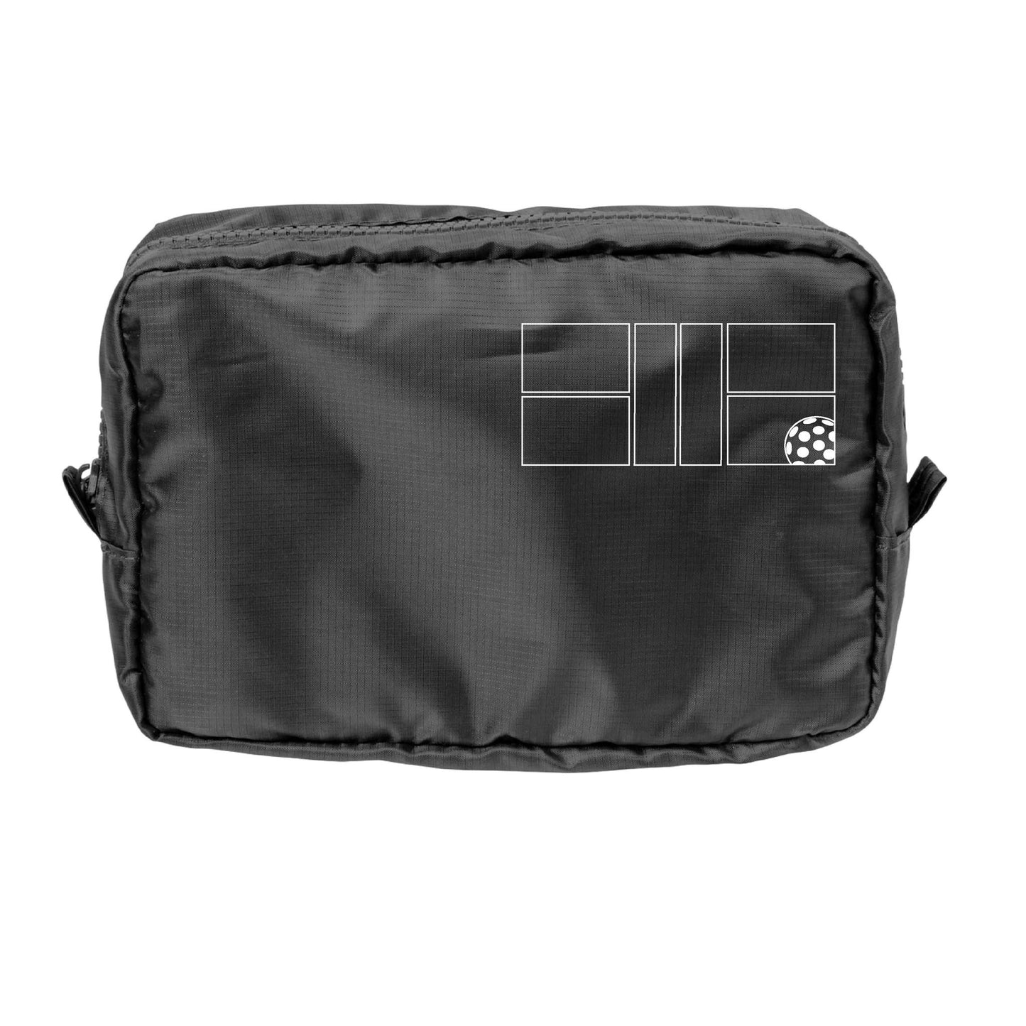 Pickleball Court (White) | Pickleball Dimensional Cosmetic Pouch Bag | Small Size Court Dimensional Bag