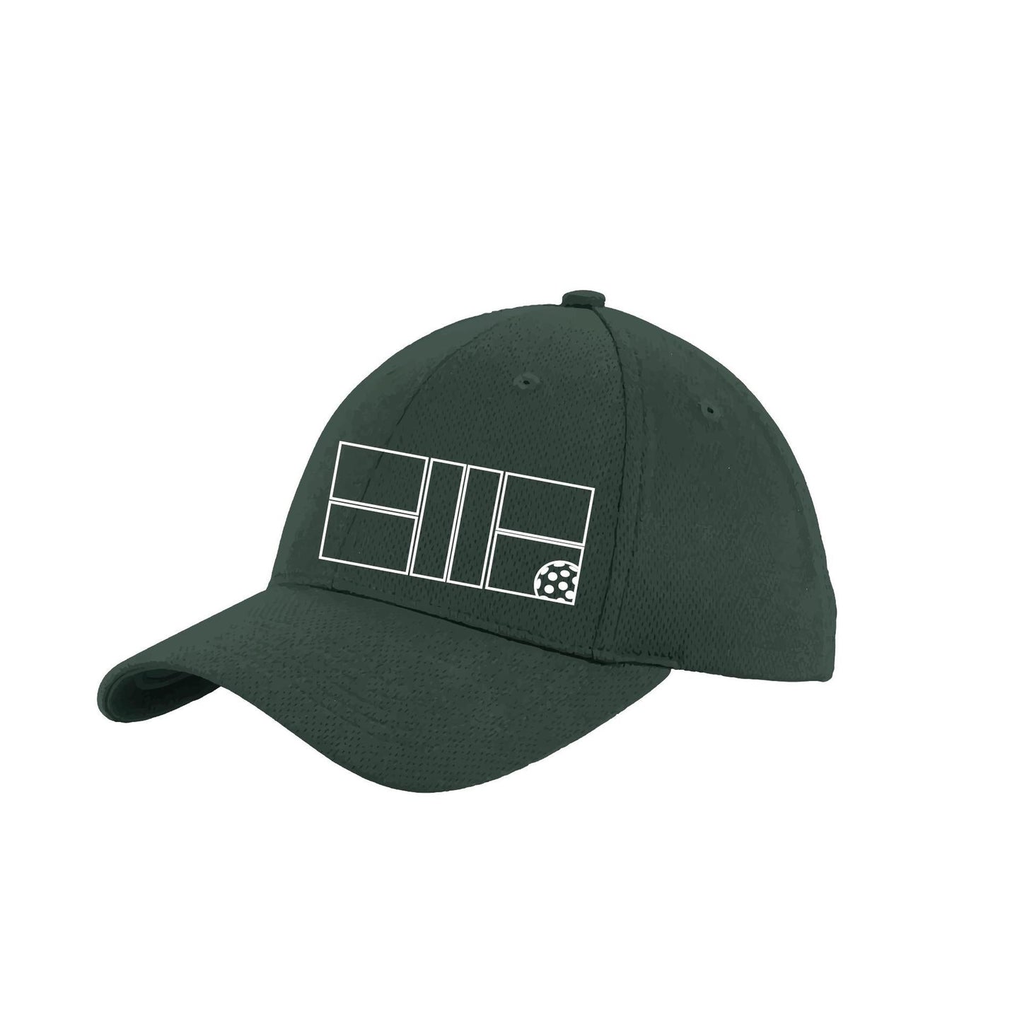 Pickleball Court (White) | Pickleball Hat | Moisture-Wicking 100% Polyester