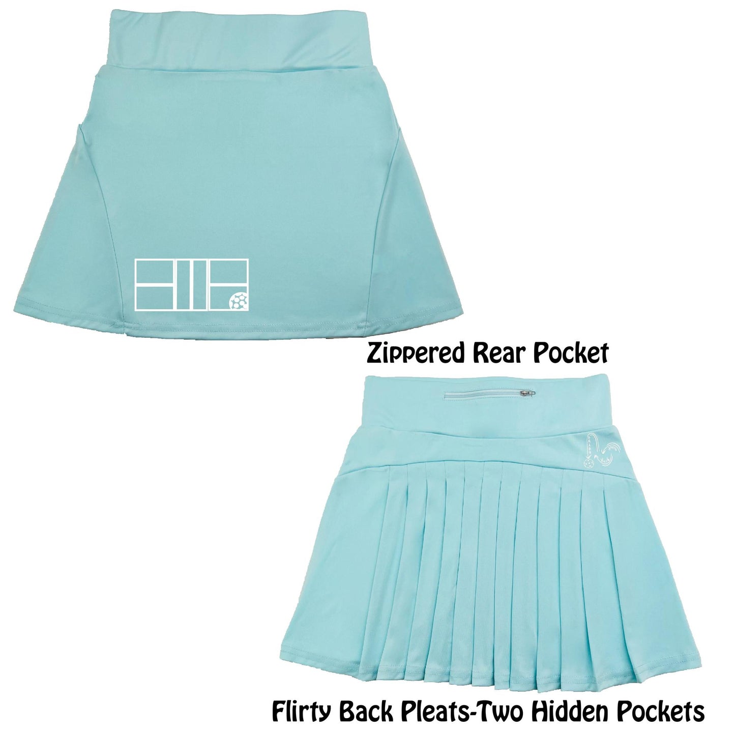Pickleball Court (White) | Women's Flirty Pickleball Skort