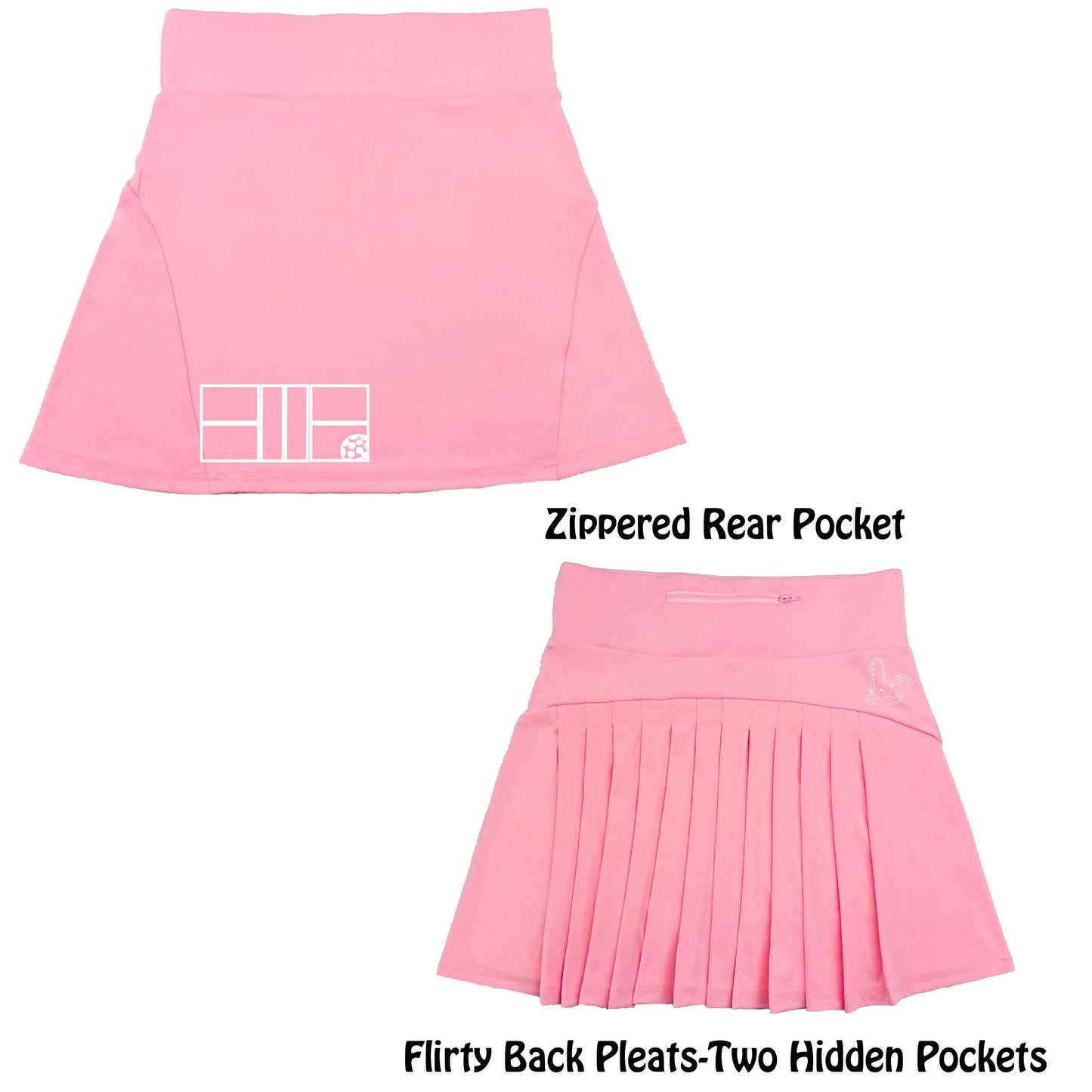 Pickleball Court (White) | Women's Flirty Pickleball Skort