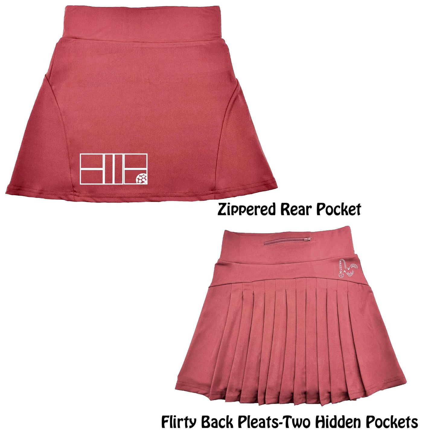 Pickleball Court (White) | Women's Flirty Pickleball Skort