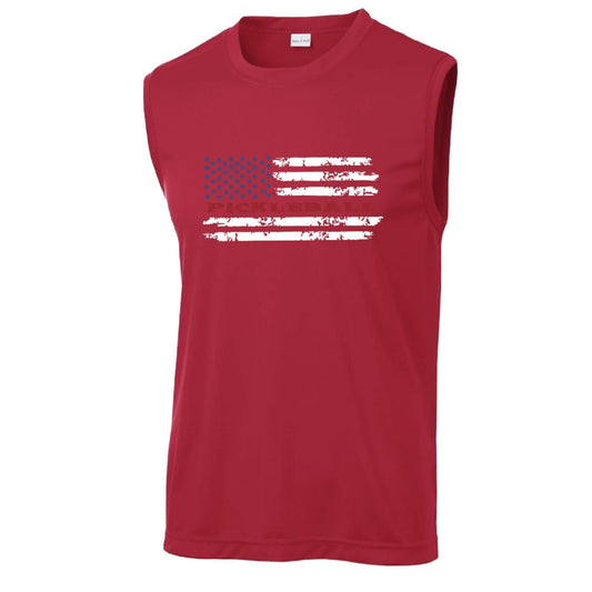 Pickleball Flag (Customizable) | Men's Sleeveless Athletic Performance T-Shirt | 100% Polyester
