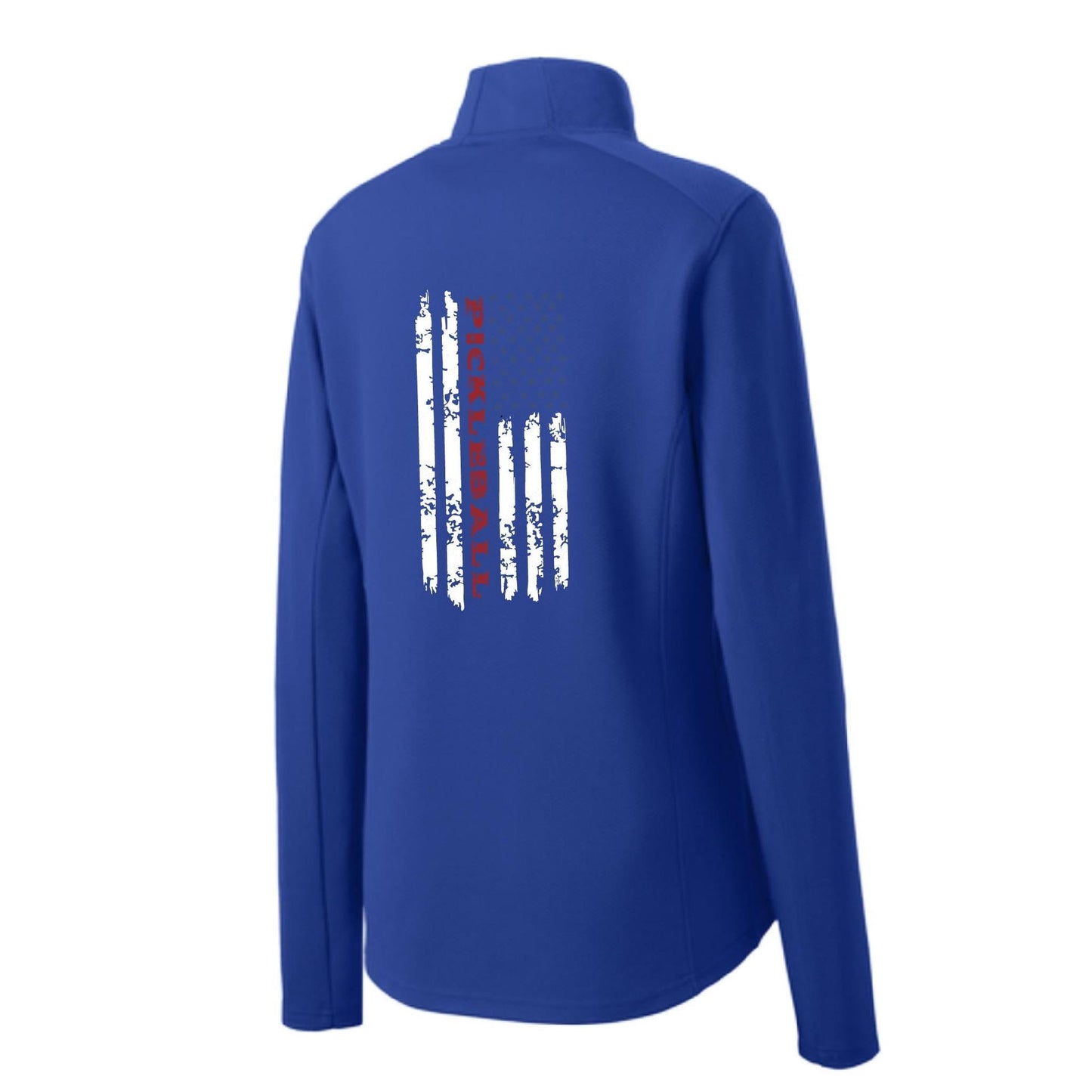 Pickleball Flag (Customizable) | Women’s 1/4 Zip Pullover Athletic Performance Shirt | 100% Polyester