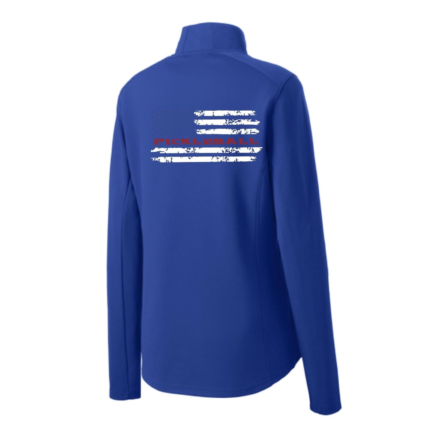 Pickleball Flag (Customizable) | Women’s 1/4 Zip Pullover Athletic Performance Shirt | 100% Polyester