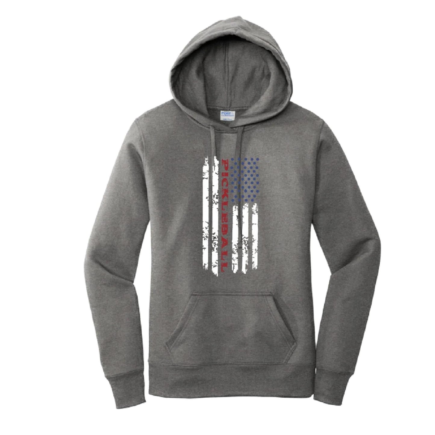 Pickleball Flag (Customizable) | Women’s Fitted Hoodie Pickleball Sweatshirt | 50% Cotton 50% Poly Fleece