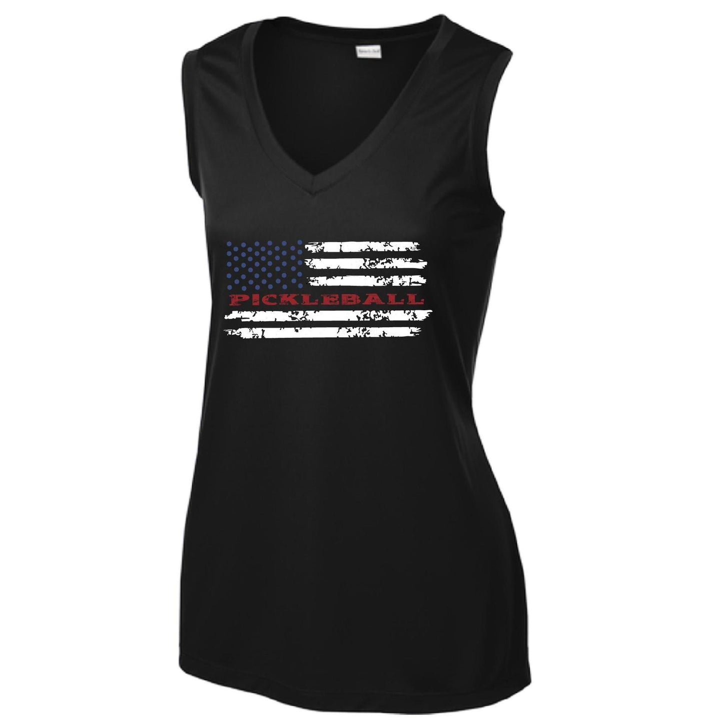 Pickleball Flag (Customizable) | Women’s Sleeveless Athletic Performance T-Shirt | 100% Polyester