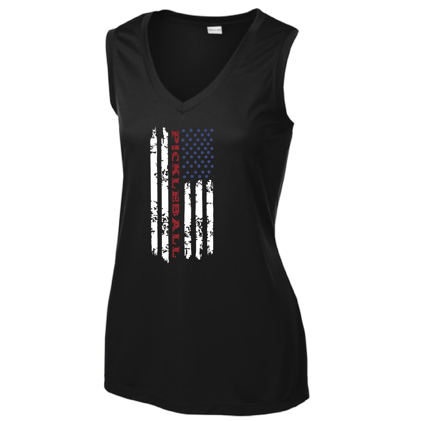 Pickleball Flag (Customizable) | Women’s Sleeveless Athletic Performance T-Shirt | 100% Polyester