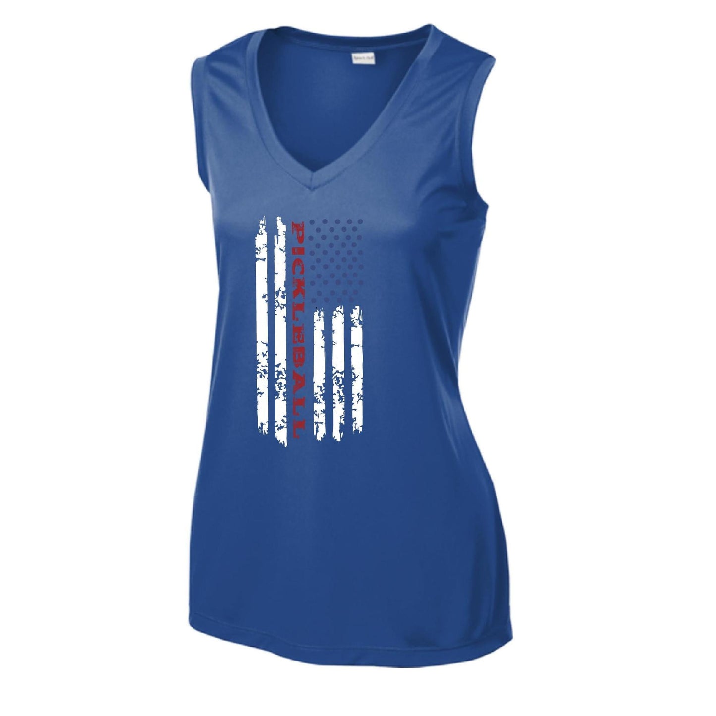 Pickleball Flag (Customizable) | Women’s Sleeveless Athletic Performance T-Shirt | 100% Polyester