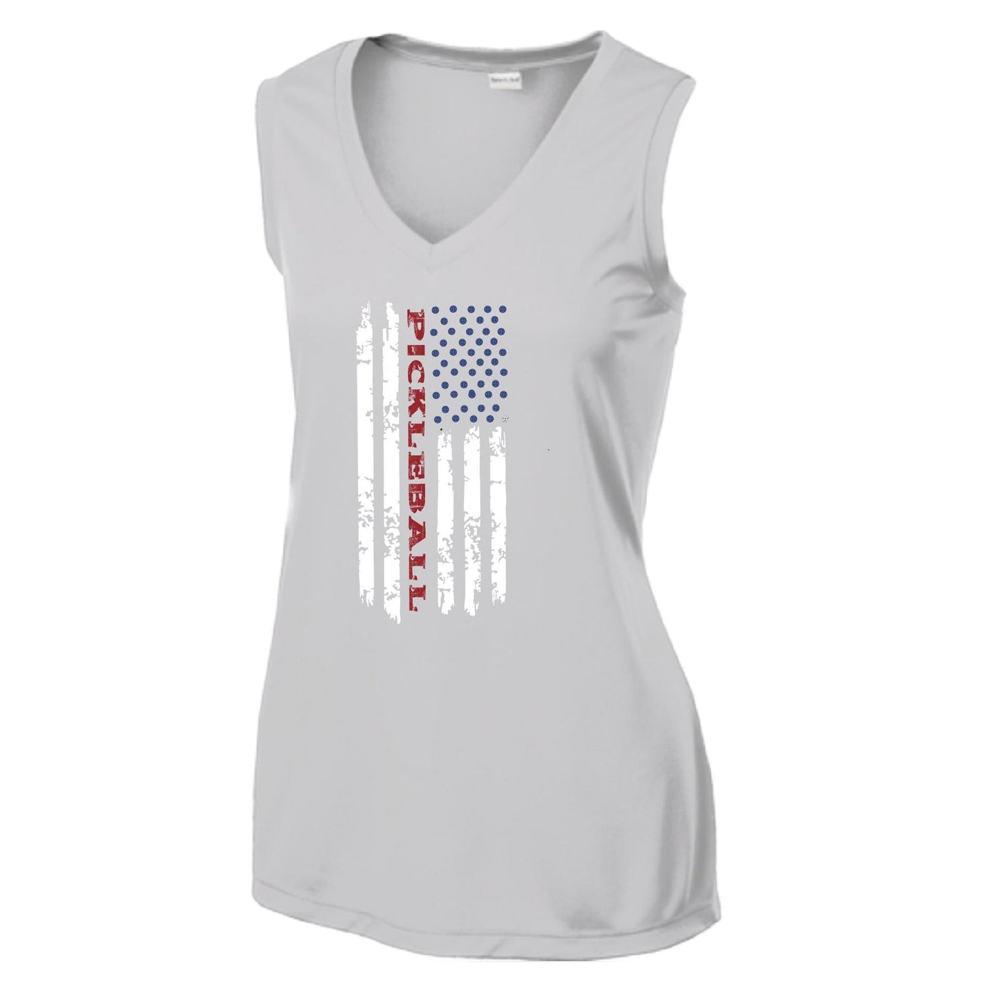 Pickleball Flag (Customizable) | Women’s Sleeveless Athletic Performance T-Shirt | 100% Polyester