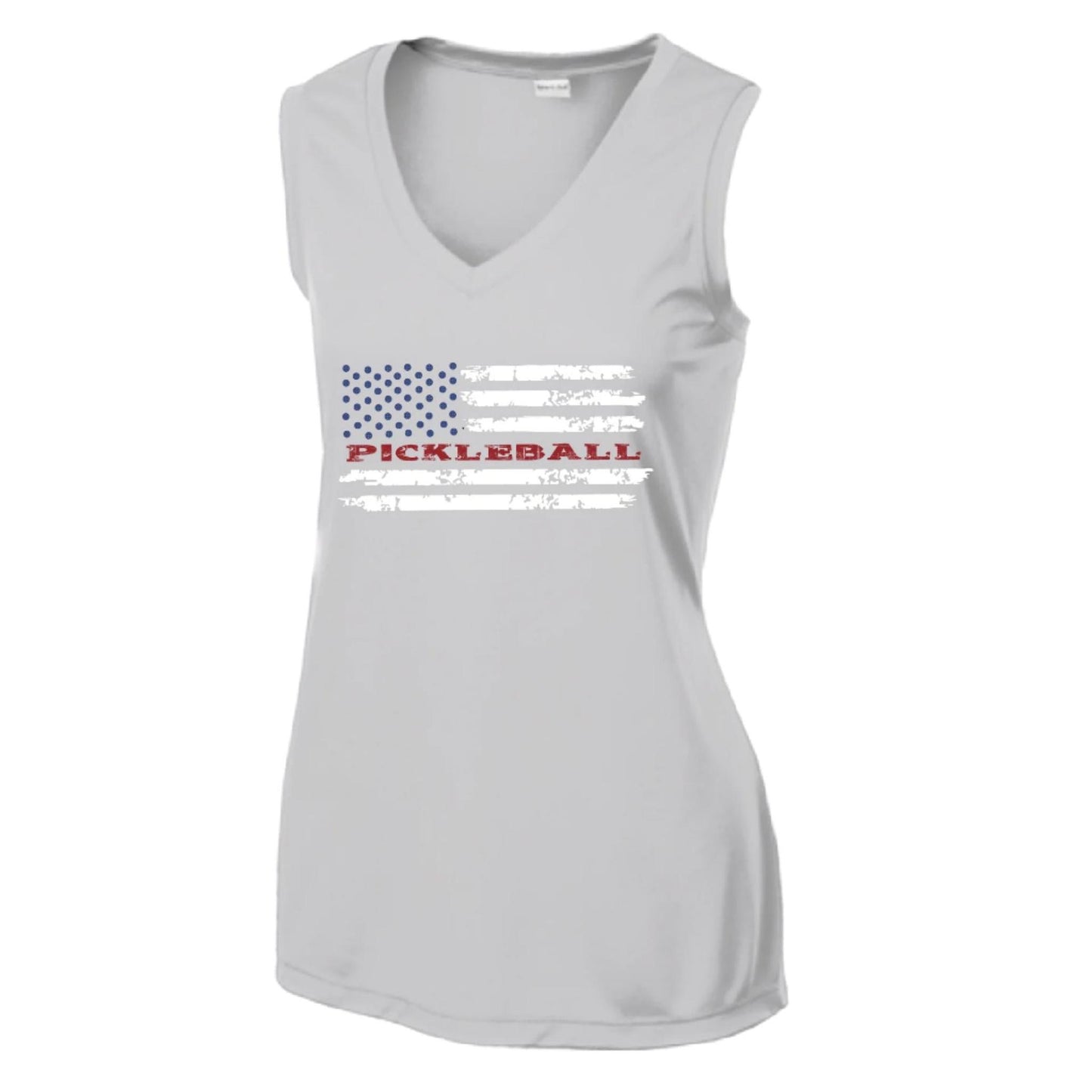 Pickleball Flag (Customizable) | Women’s Sleeveless Athletic Performance T-Shirt | 100% Polyester