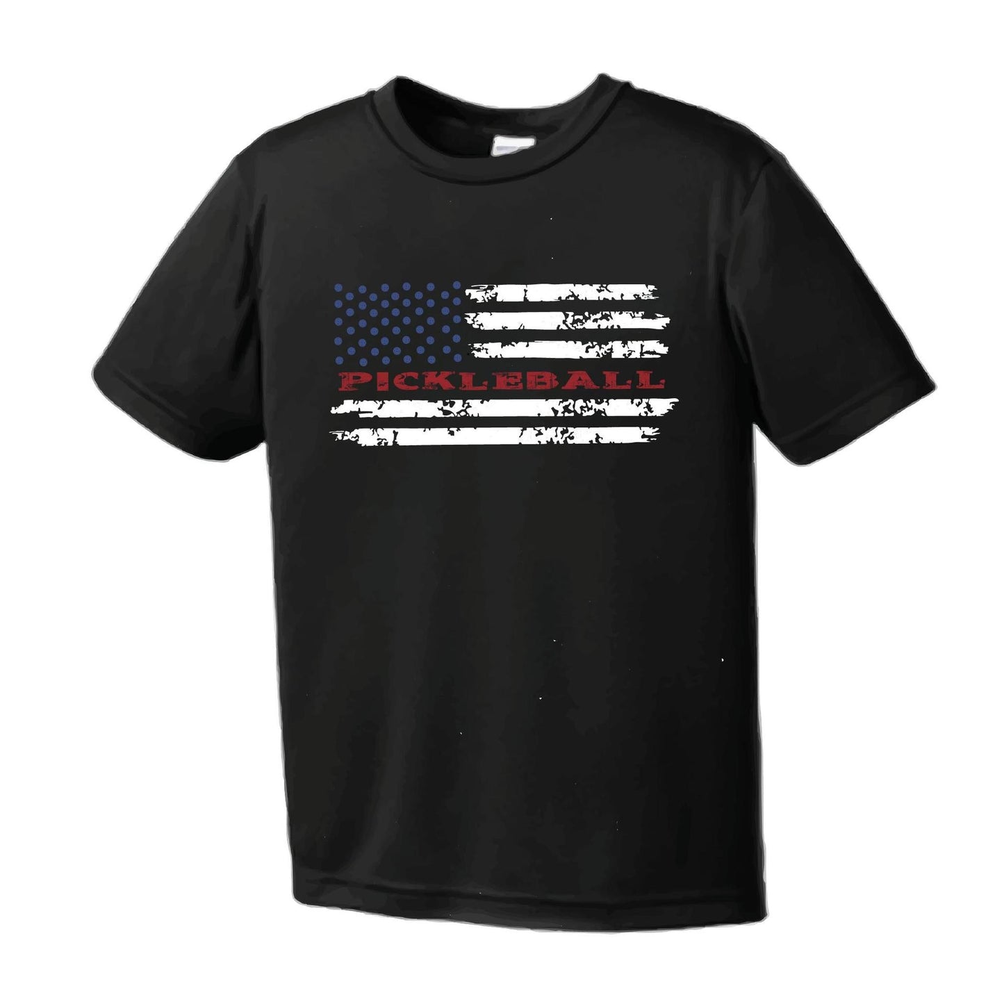 Pickleball Flag (Customizable) | Youth Short Sleeve Pickleball Performance T-Shirts | 100% Polyester