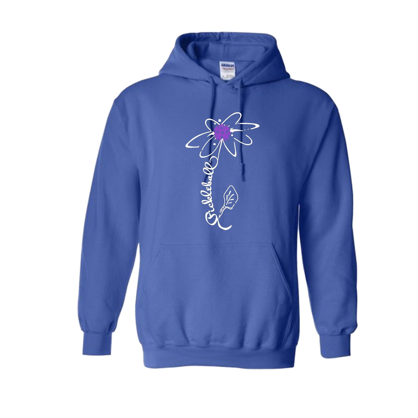 Pickleball Flower (Pink Purple Rainbow) | Unisex Hoodie Athletic Sweatshirt | 50% Cotton/50% Polyester