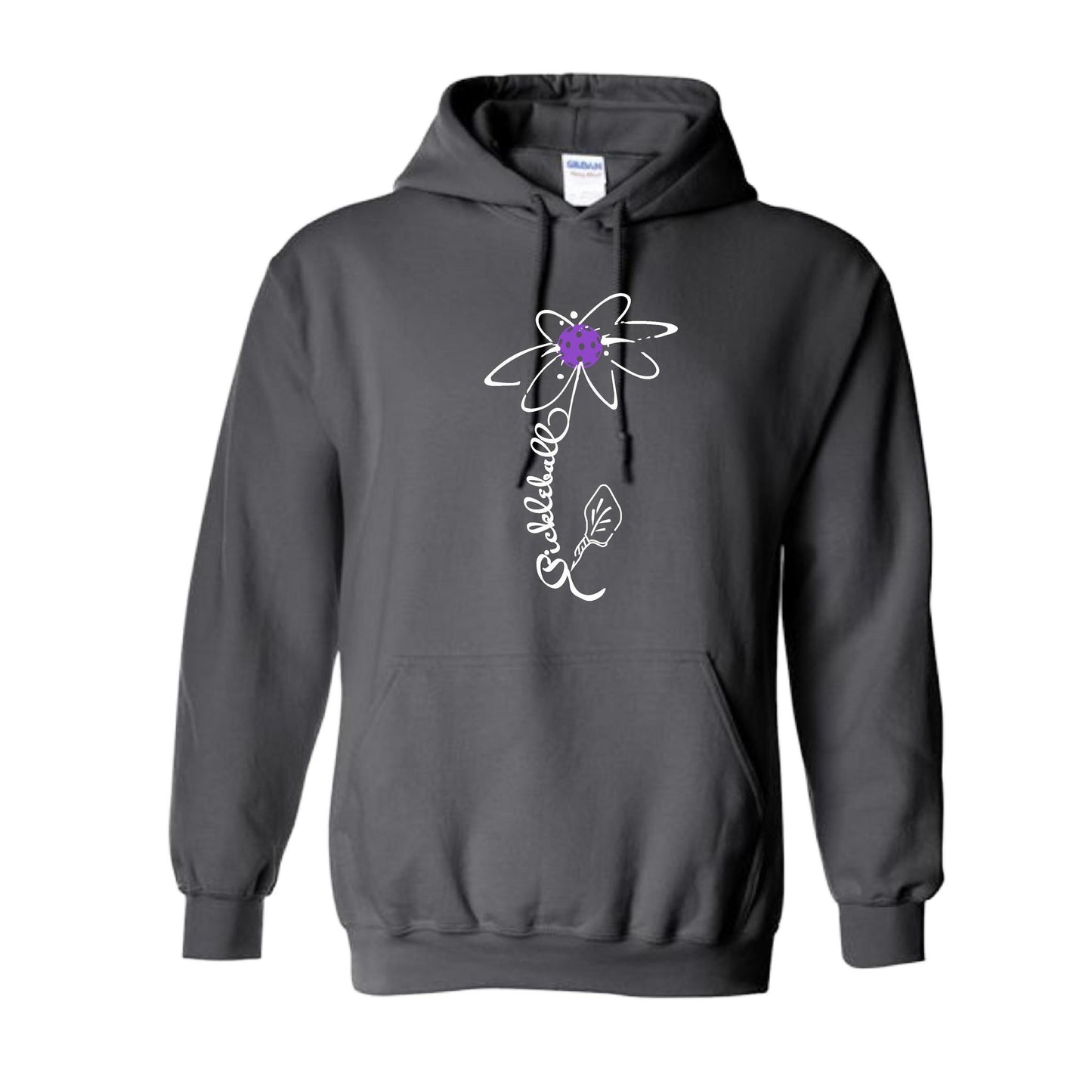 Pickleball Flower (Pink Purple Rainbow) | Unisex Hoodie Athletic Sweatshirt | 50% Cotton/50% Polyester