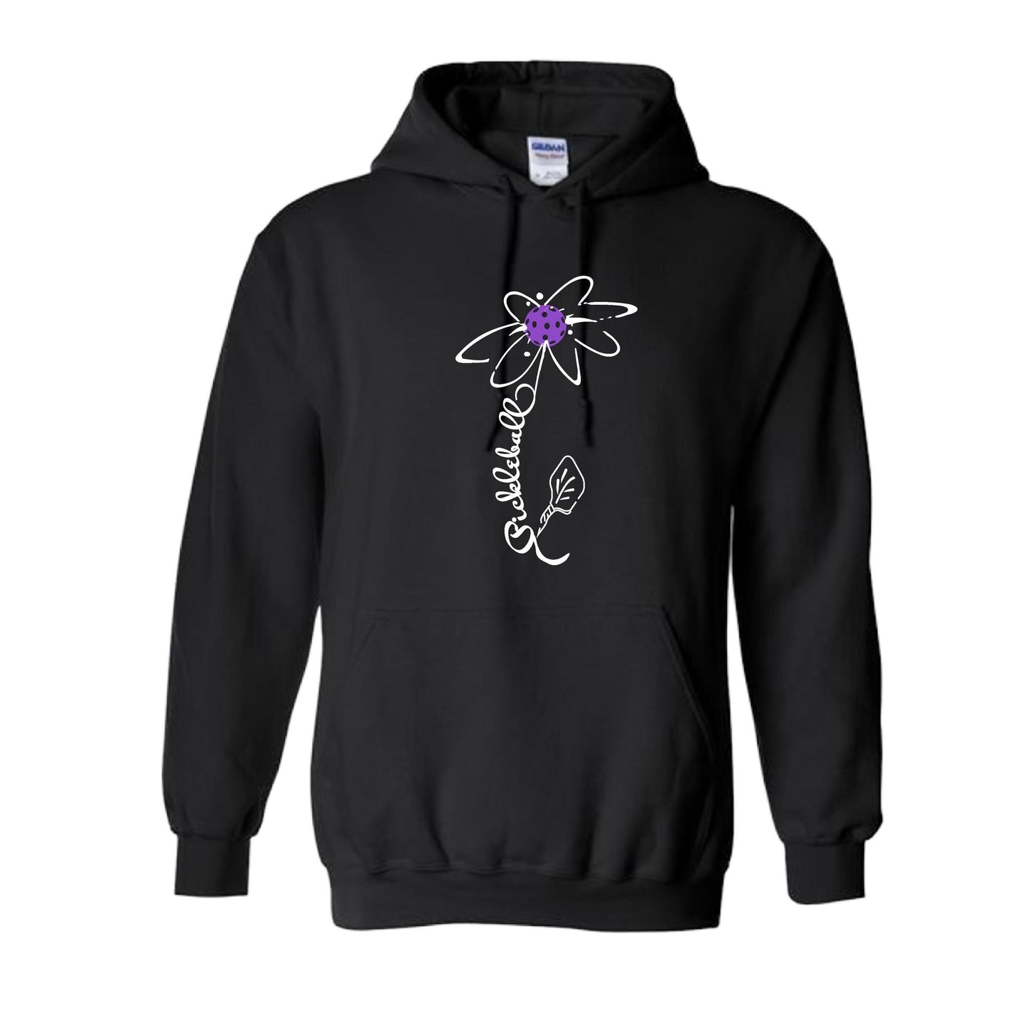 Pickleball Flower (Pink Purple Rainbow) | Unisex Hoodie Athletic Sweatshirt | 50% Cotton/50% Polyester
