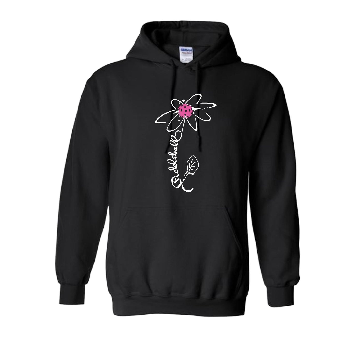 Pickleball Flower (Pink Purple Rainbow) | Unisex Hoodie Athletic Sweatshirt | 50% Cotton/50% Polyester