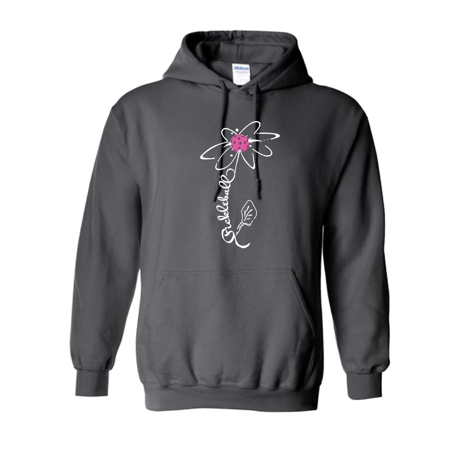 Pickleball Flower (Pink Purple Rainbow) | Unisex Hoodie Athletic Sweatshirt | 50% Cotton/50% Polyester