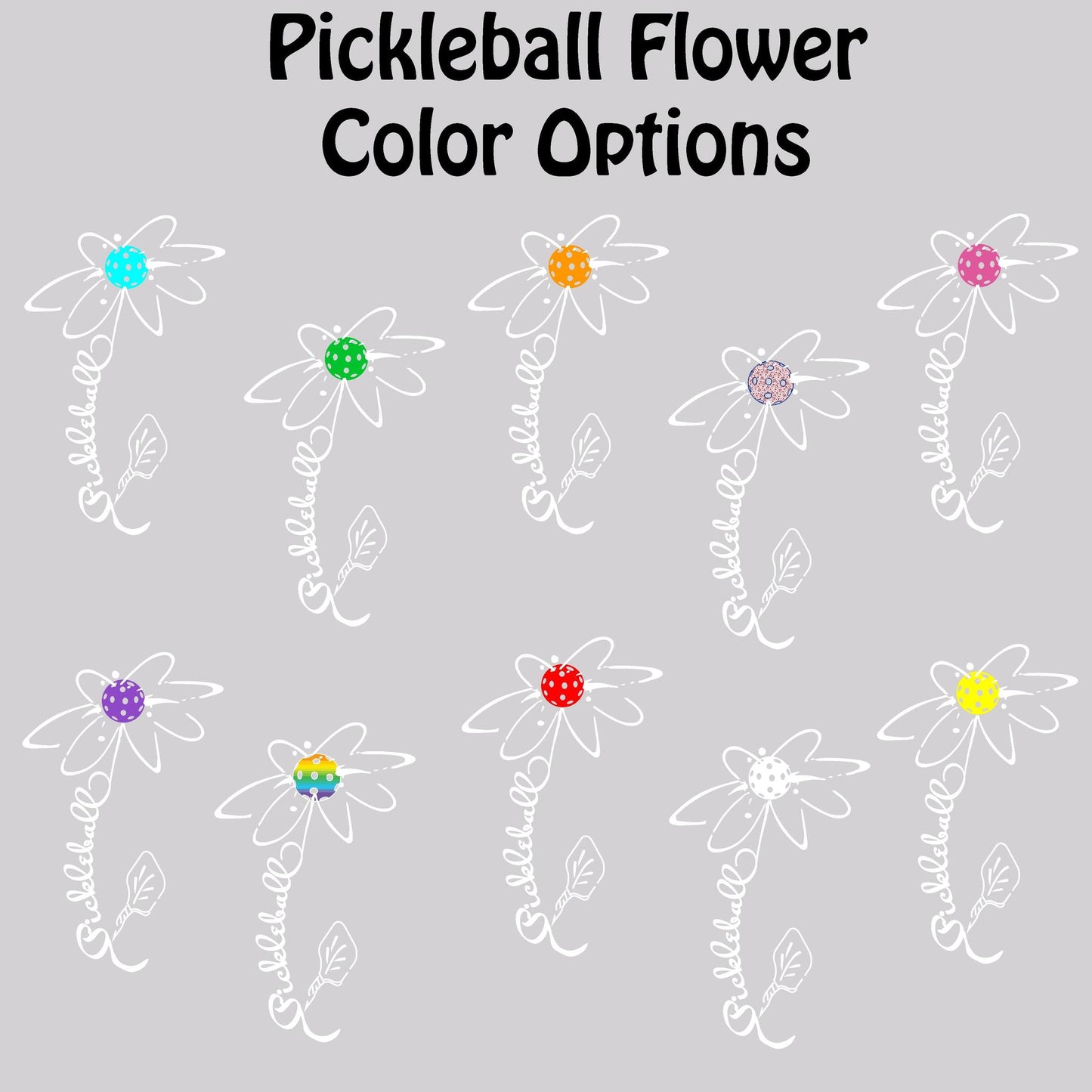 Pickleball Flower (Pink Purple Rainbow) | Women’s Cowl-Neck Hoodie Pickleball Sweatshirt | 55% Cotton 45% Poly Fleece
