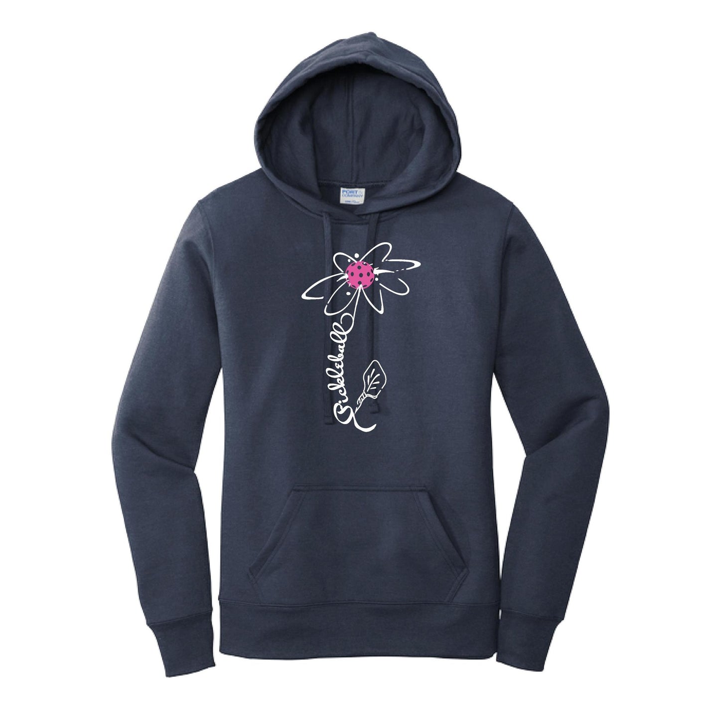 Pickleball Flower (Pink Purple Rainbow) | Women’s Fitted Hoodie Pickleball Sweatshirt | 50% Cotton 50% Poly Fleece